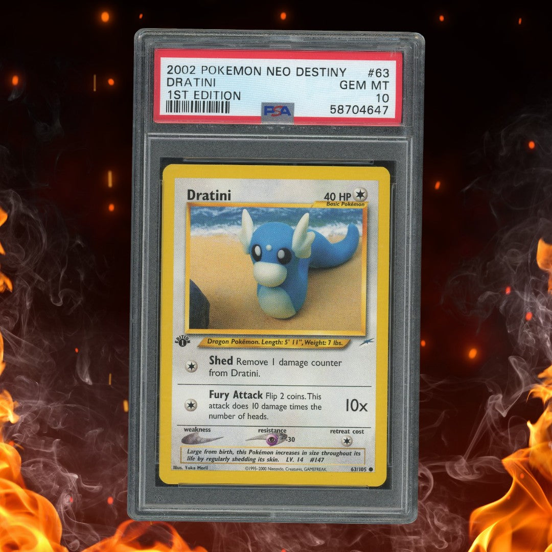 2002 Pokemon Neo Destiny Dratini 1st Edition 63/105 PSA 10