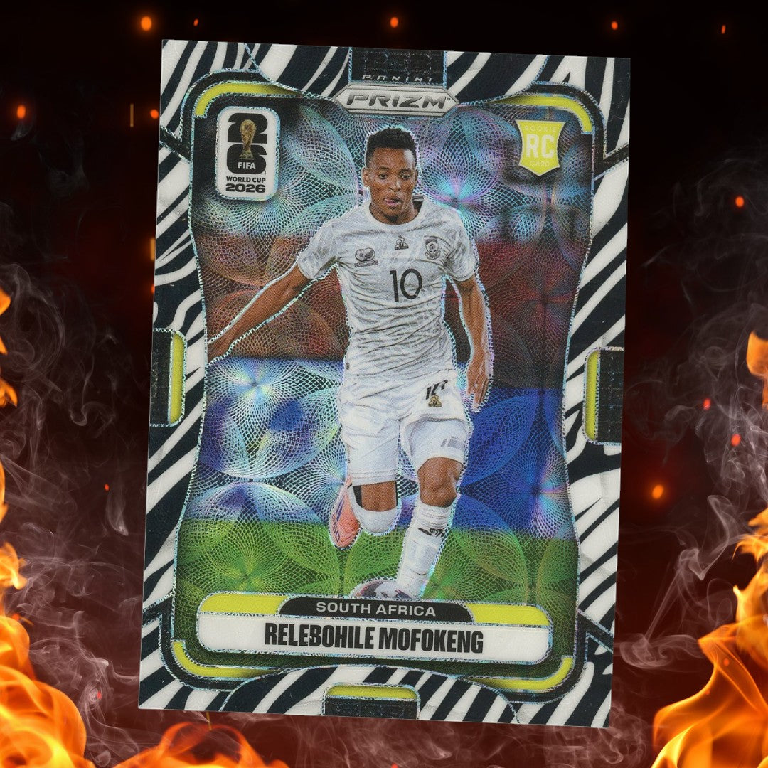 2026 Panini Prizm FIFA World Cup Relebohile Mofokeng Rookie Zebra Prizm #410