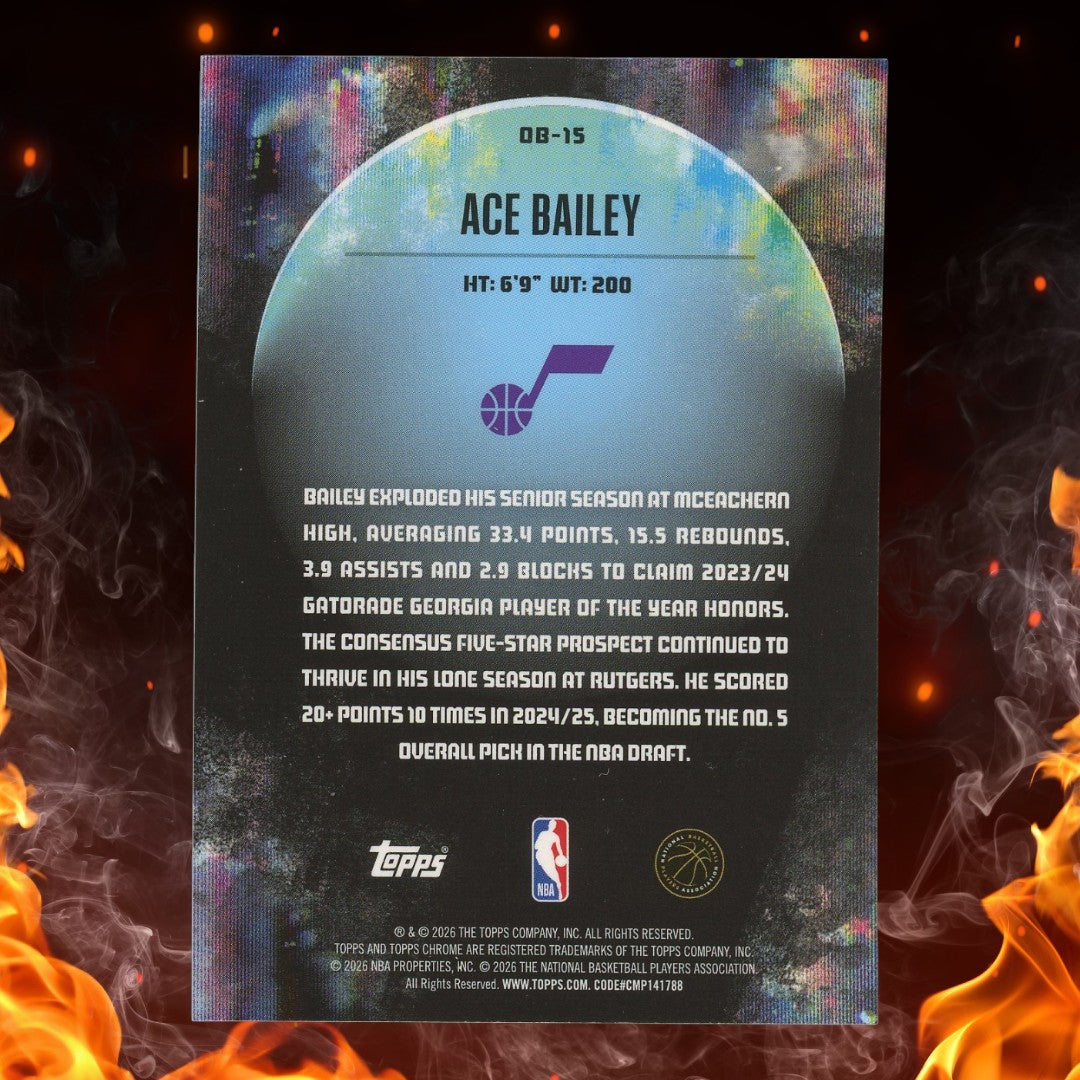 2025-26 Topps Chrome Black Ace Bailey Rookie #DB-15