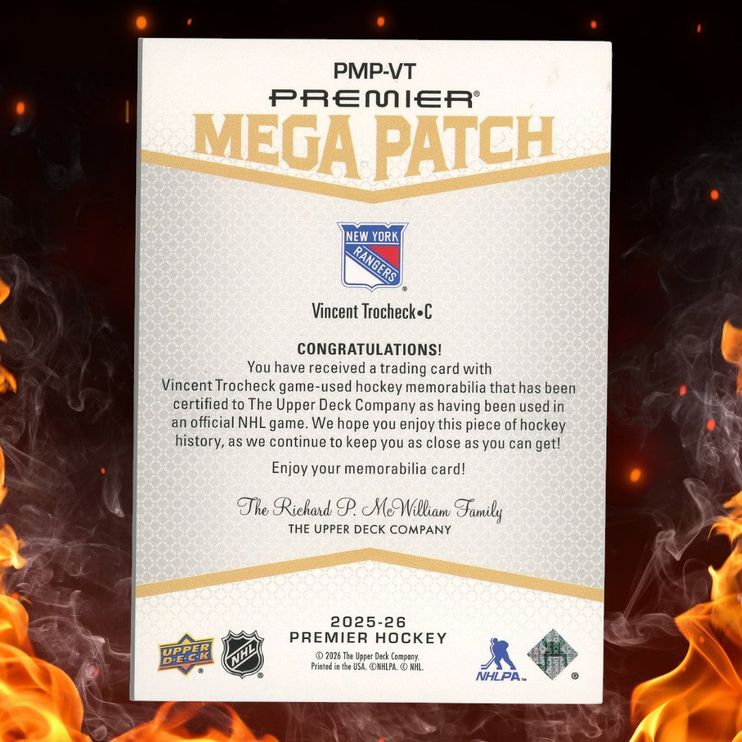 2025-26 Upper Deck Premier Vincent Trocheck Mega Patch /4 #PMP-VT