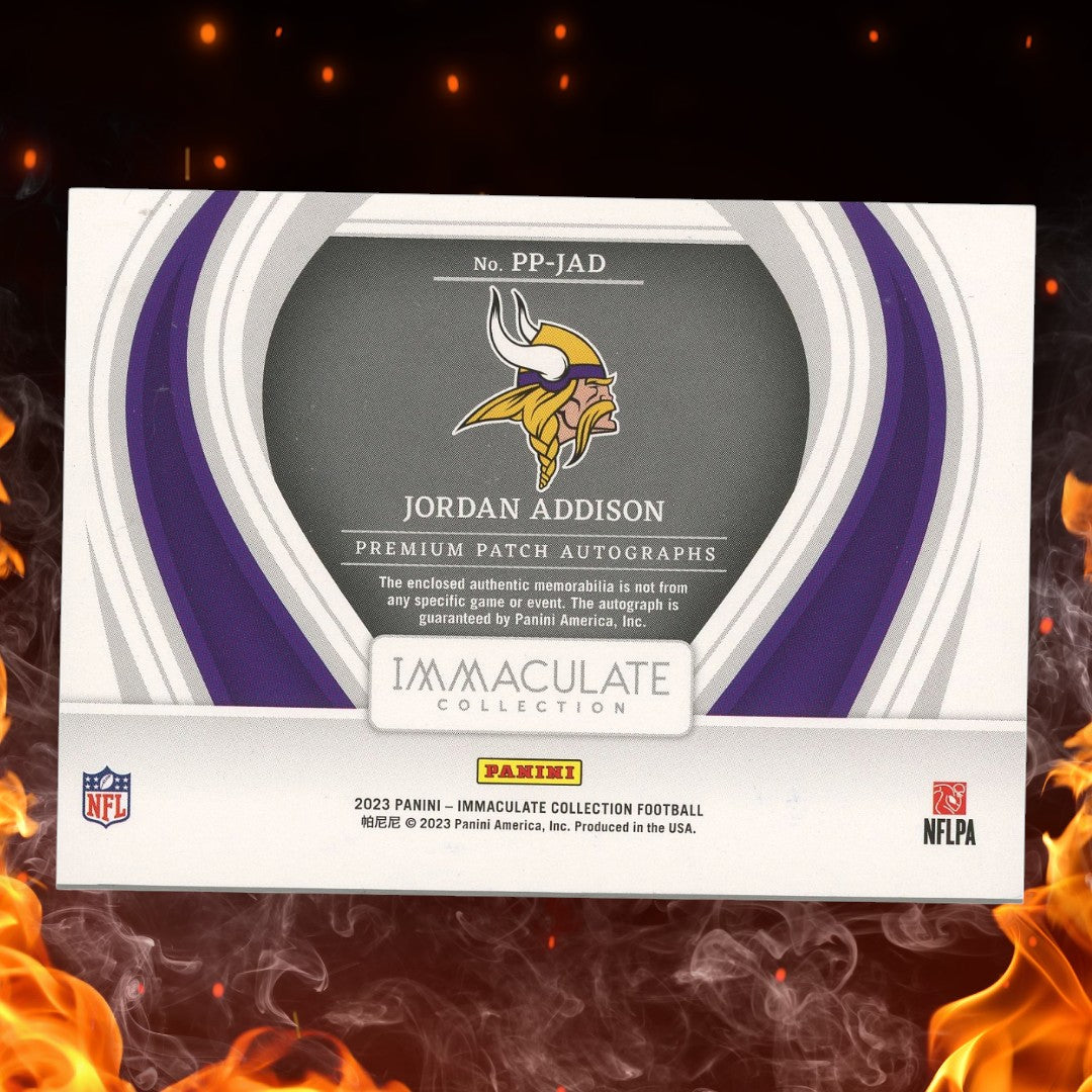 2023 Panini Immaculate Collection Jordan Addison Premium Patch Auto Rookie /25 #