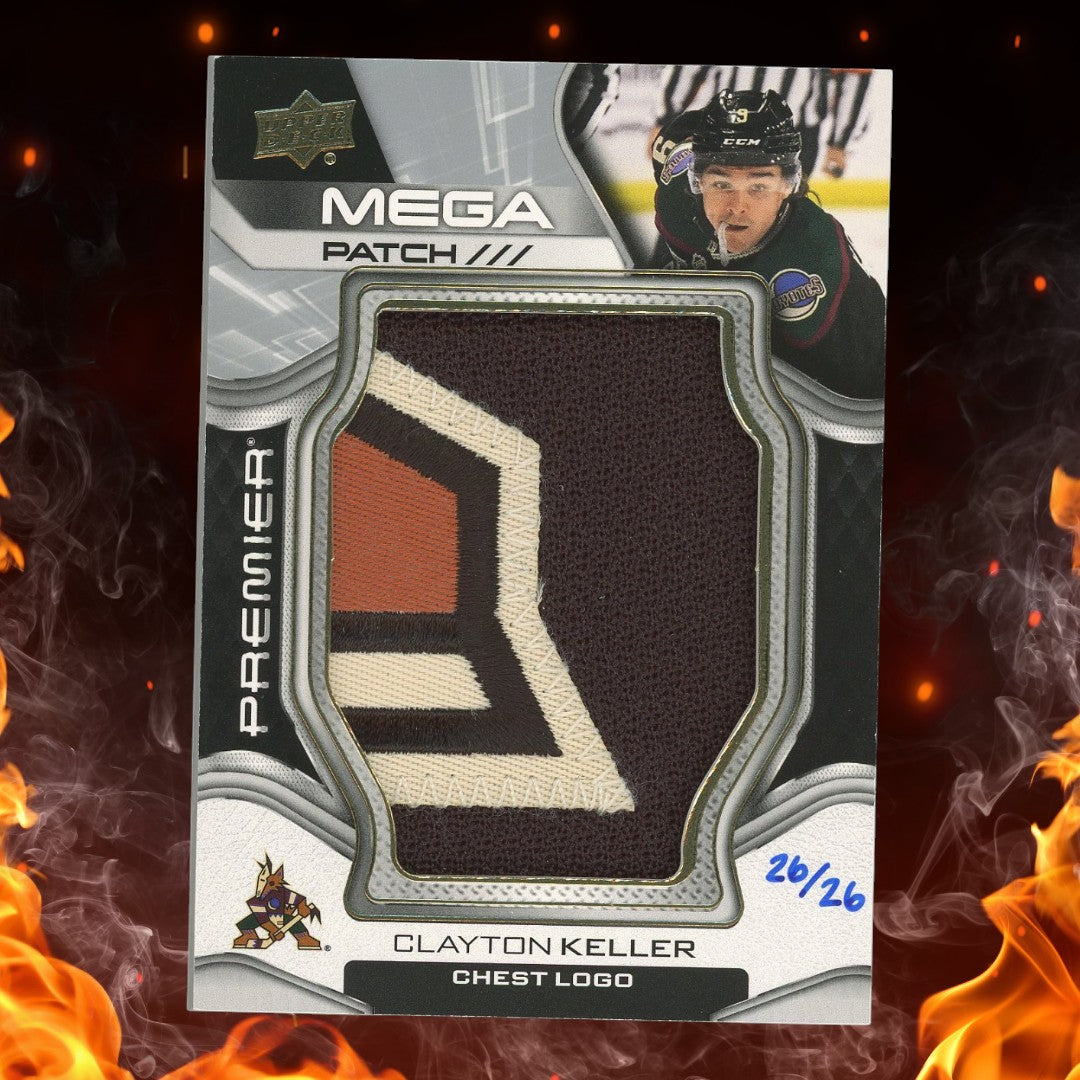 2022-23 Upper Deck Premier Clayton Keller Mega Patch Chest Logo /26 #PMP-CK