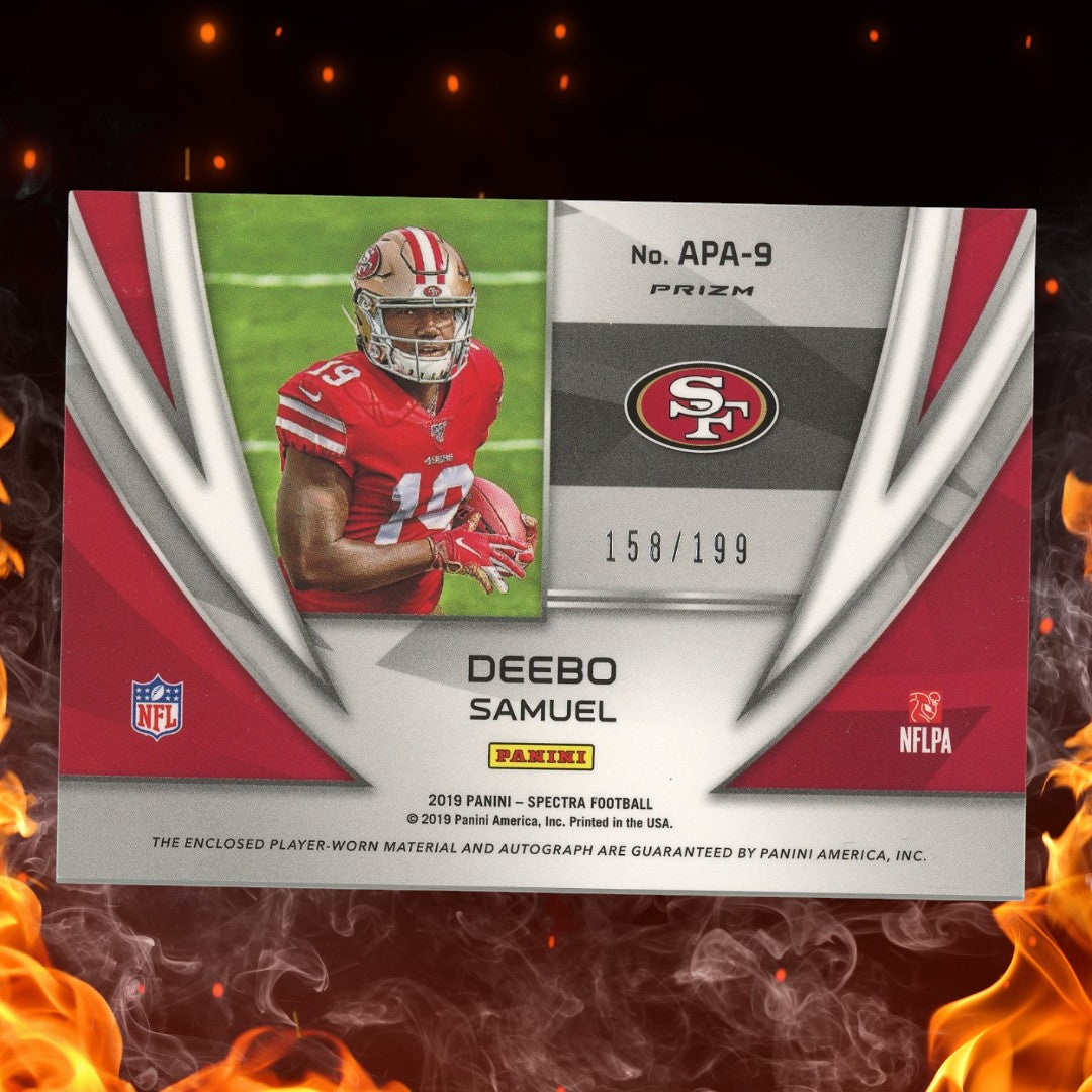 2019 Panini Spectra Deebo Samuel Rookie Patch Auto /199 #APA-9 Rookie