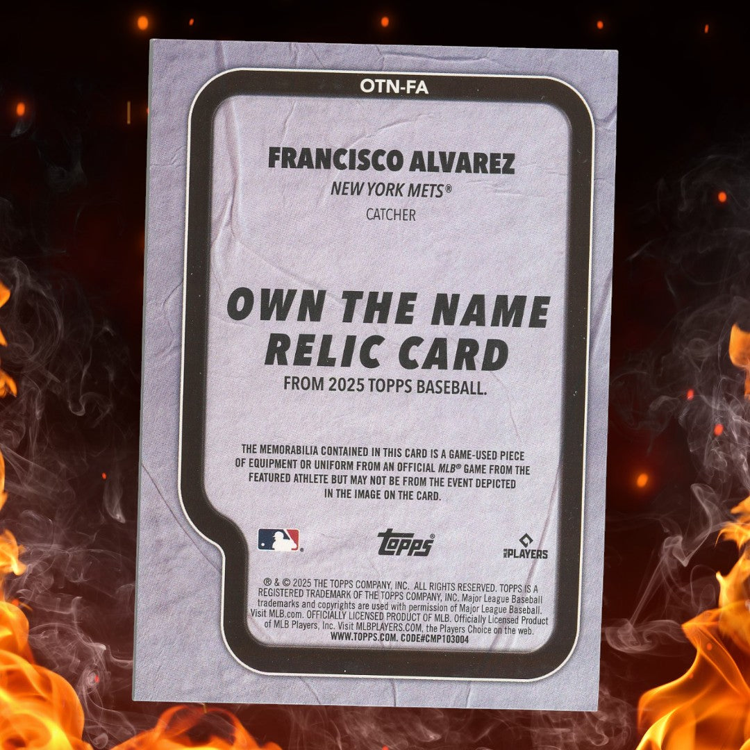 2025 Topps Baseball Francisco Alvarez Own the Name Relic /1 #OTN-FA