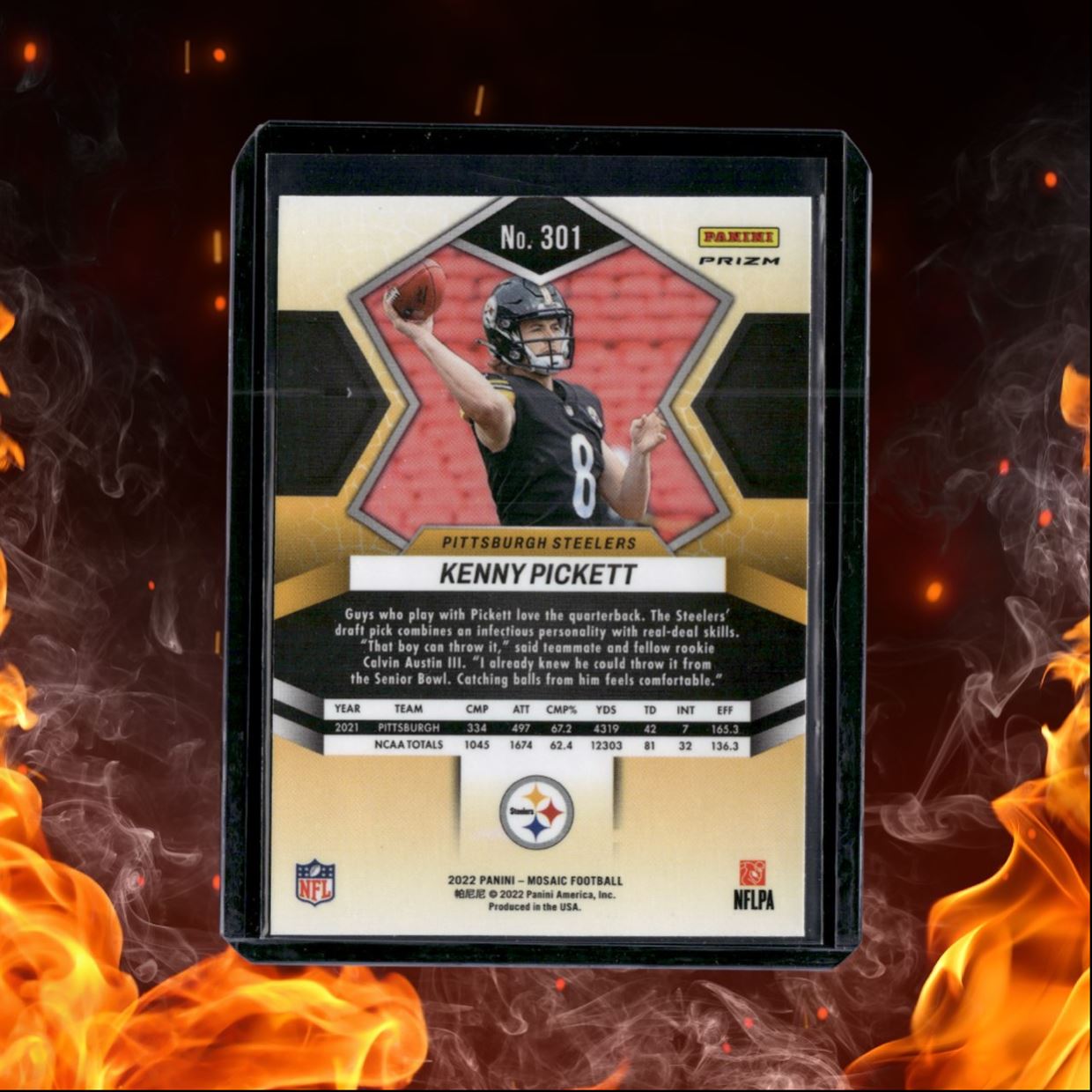 2022 Panini Mosaic Kenny Pickett Silver Prizm Rookie #301
