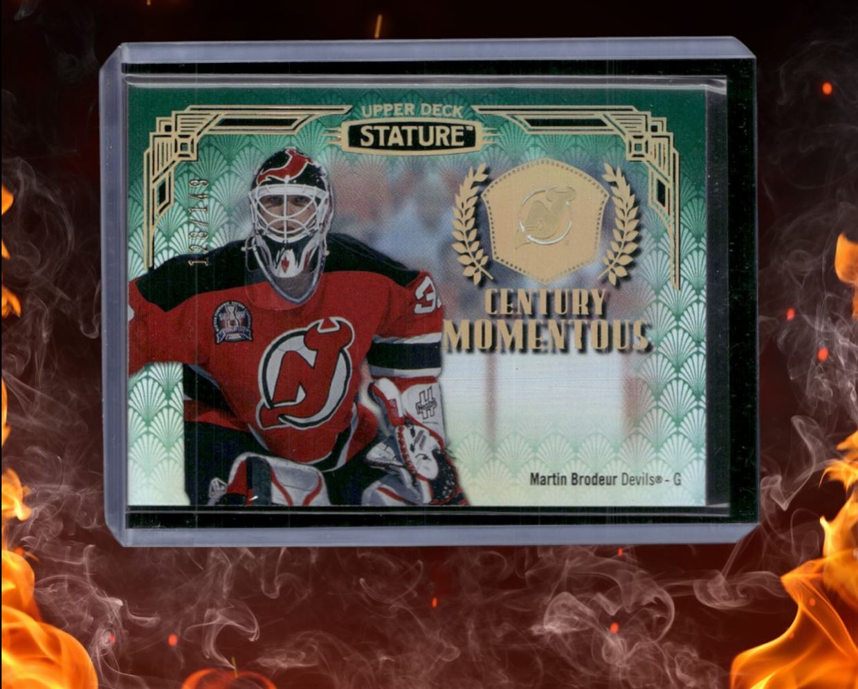 2020-21 Upper Deck Stature Martin Brodeur Century Momentous Green #CM-23