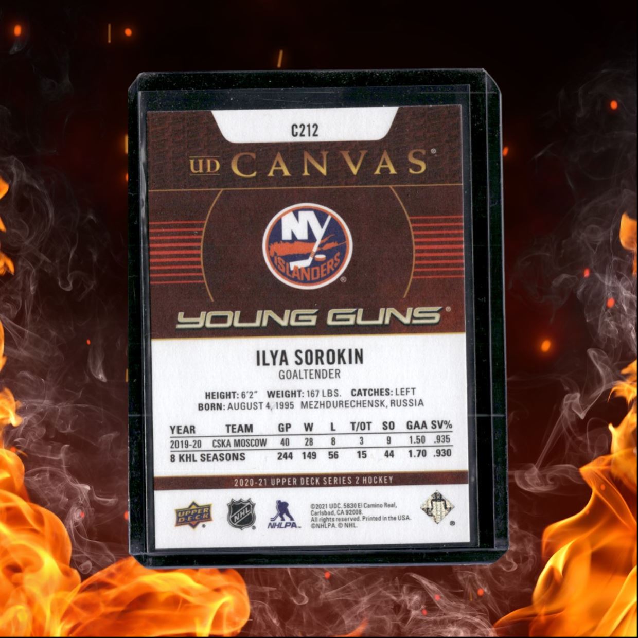 2020-21 Upper Deck Ilya Sorokin Young Guns UD Canvas Rookie #C212