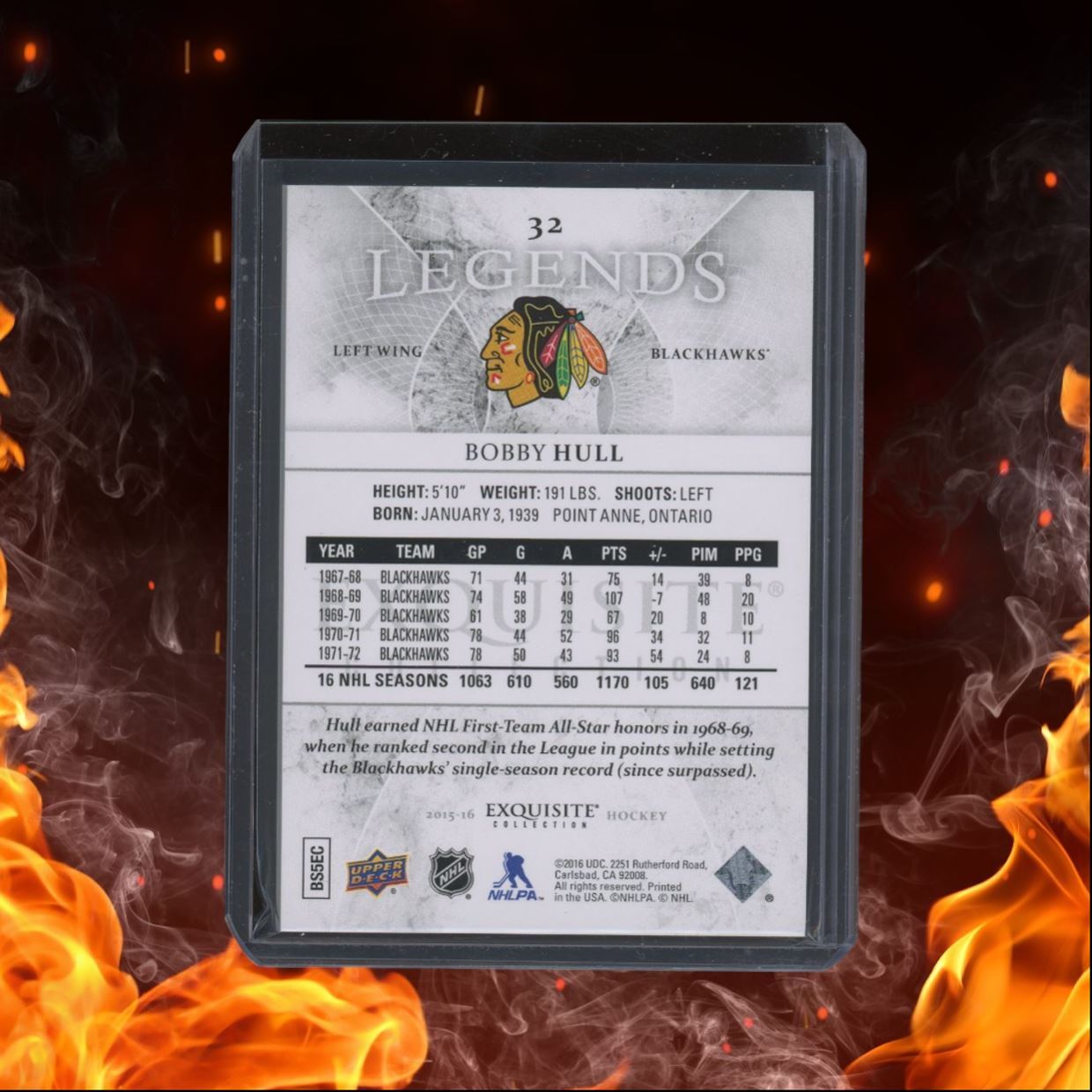 2015-16 Upper Deck Exquisite Collection Bobby Hull Legends 432/499 #32