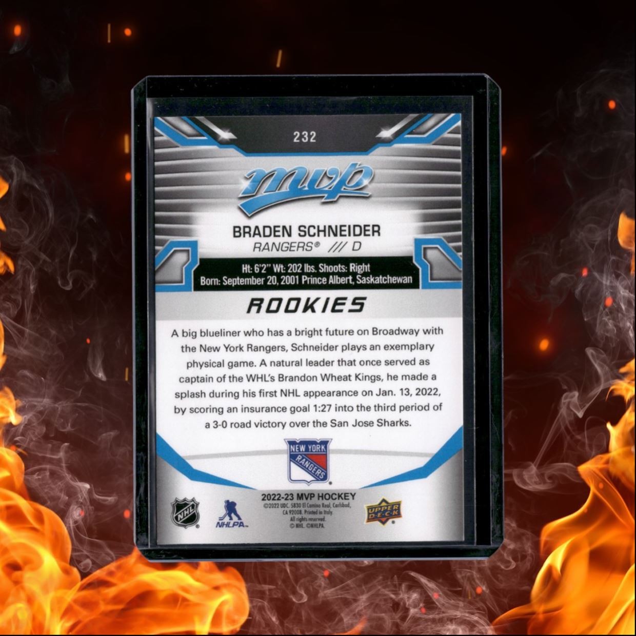 2022-23 Upper Deck MVP Braden Schneider Rookie #232