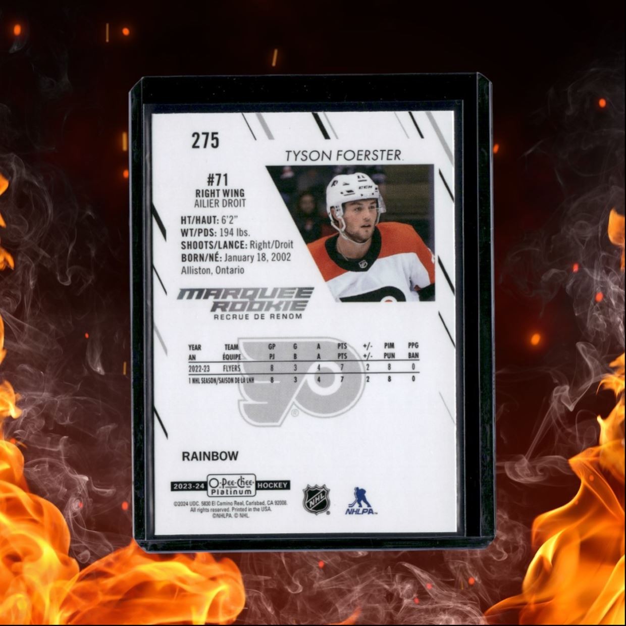2023-24 O-Pee-Chee Platinum Tyson Foerster Rainbow Marquee Rookie #275