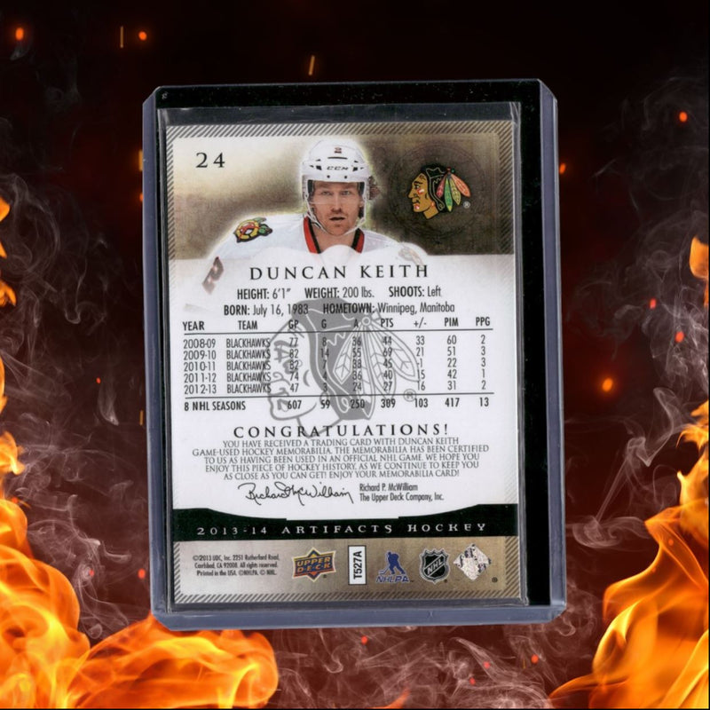 2013-14 Upper Deck Artifacts Duncan Keith Dual Jersey Horizontal 07/36
