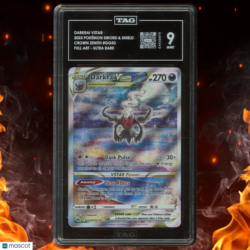 Pokemon Crown Zenith DARKRAI VSTAR Galarian Gallery Full Art GG50/GG70 TAG 9