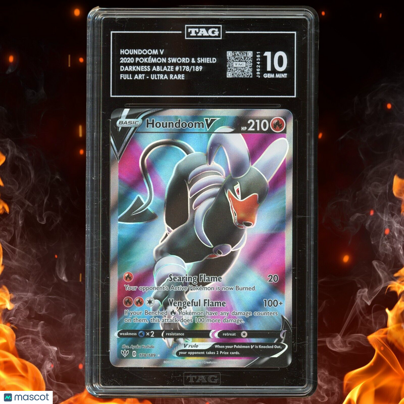 Pokemon Darkness Ablaze HOUNDOOM V Full Art 178/189 TAG 10