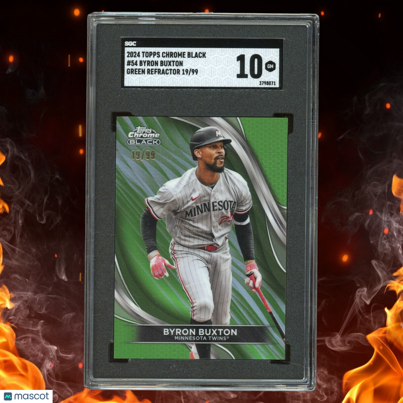 2024 Topps Chrome Black BYRON BUXTON /99 Green Refractor SGC 10