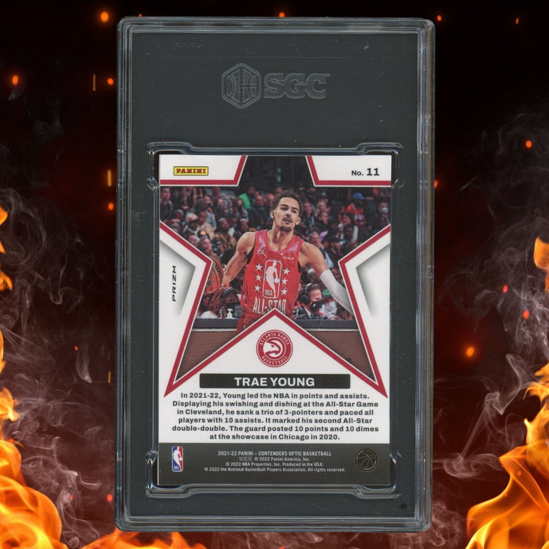 2021-22 Panini Contenders Optic TRAE YOUNG All-Star Red Cracked Ice Prizm SGC 10