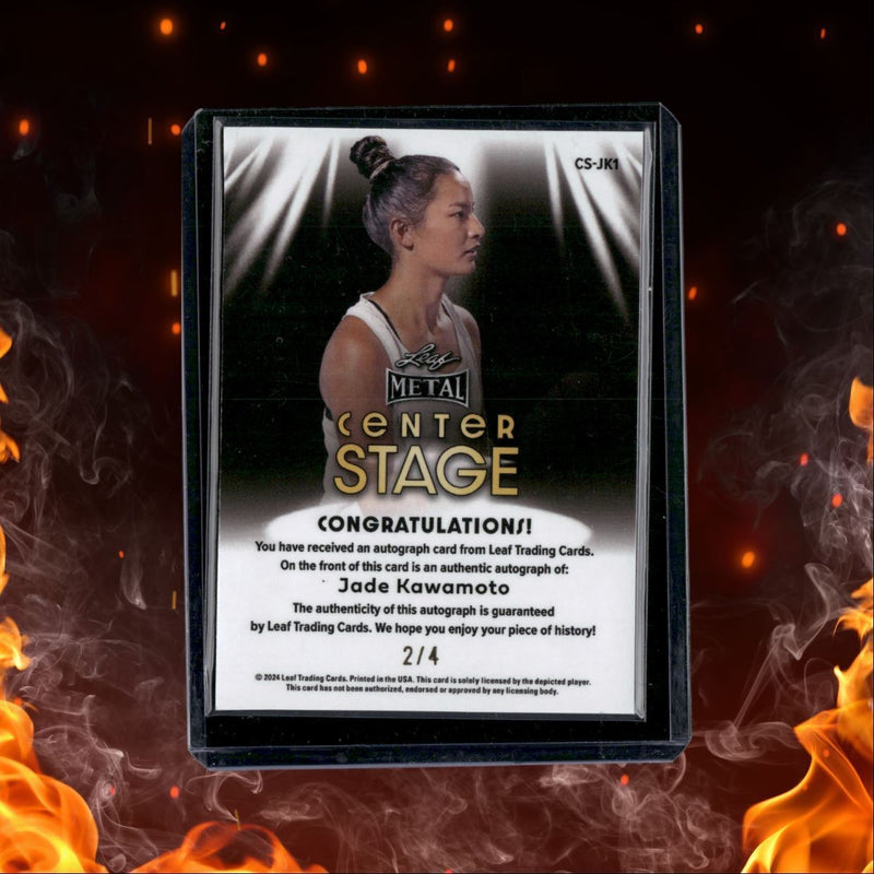 2024 Leaf Metal Pickleball Jade Kawamoto Center Stage Fire Prismatic Auto 2/4