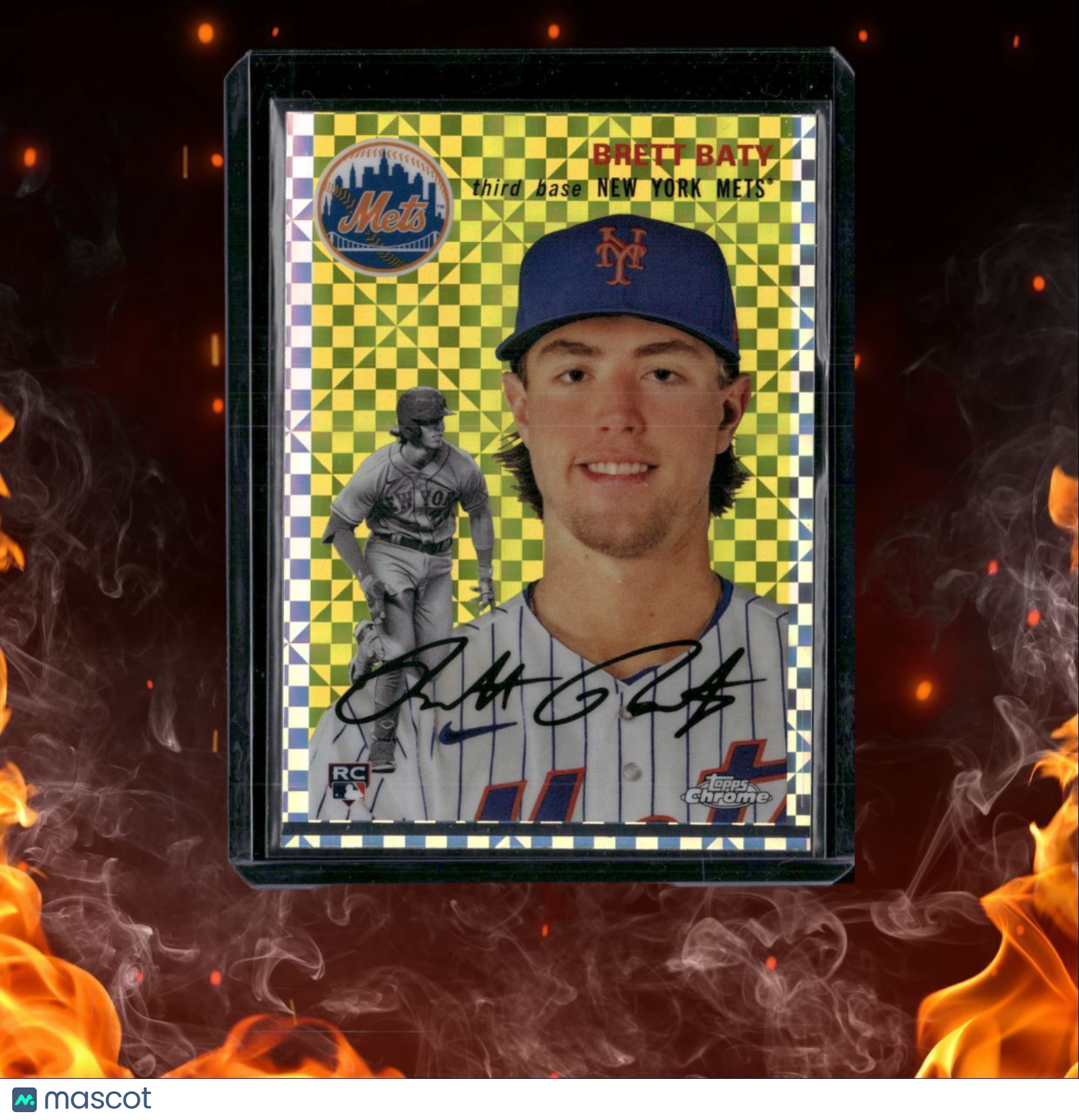 2023 Topps Chrome Platinum Anniversary Brett Baty Mojo Refractor Rookie #2
