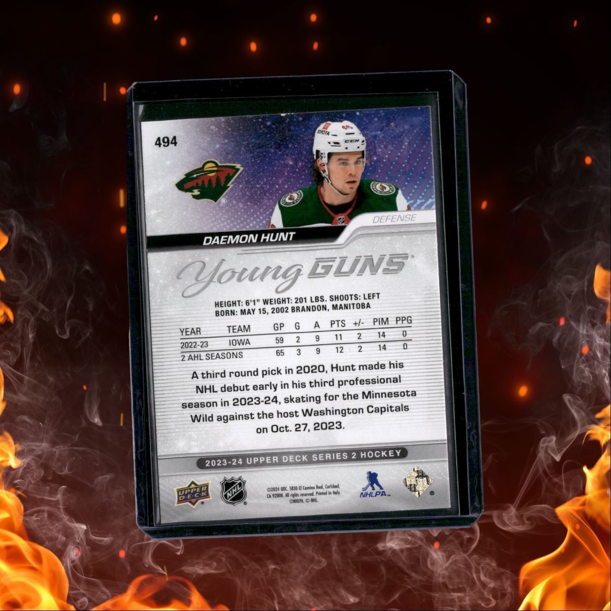 2023-24 Upper Deck Daemon Hunt Young Guns Rookie #494