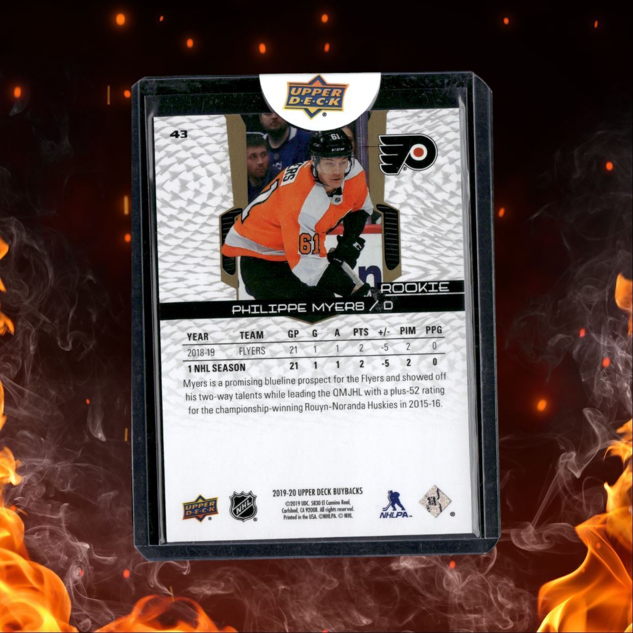 2019-20 Upper Deck Buybacks Philippe Myers Gold Rookie 25/50 #43