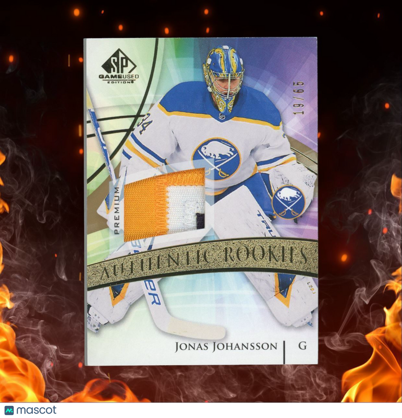 2020-21 Upper Deck SP Game Used Jonas Johansson Premium Jersey Rookie 19/65