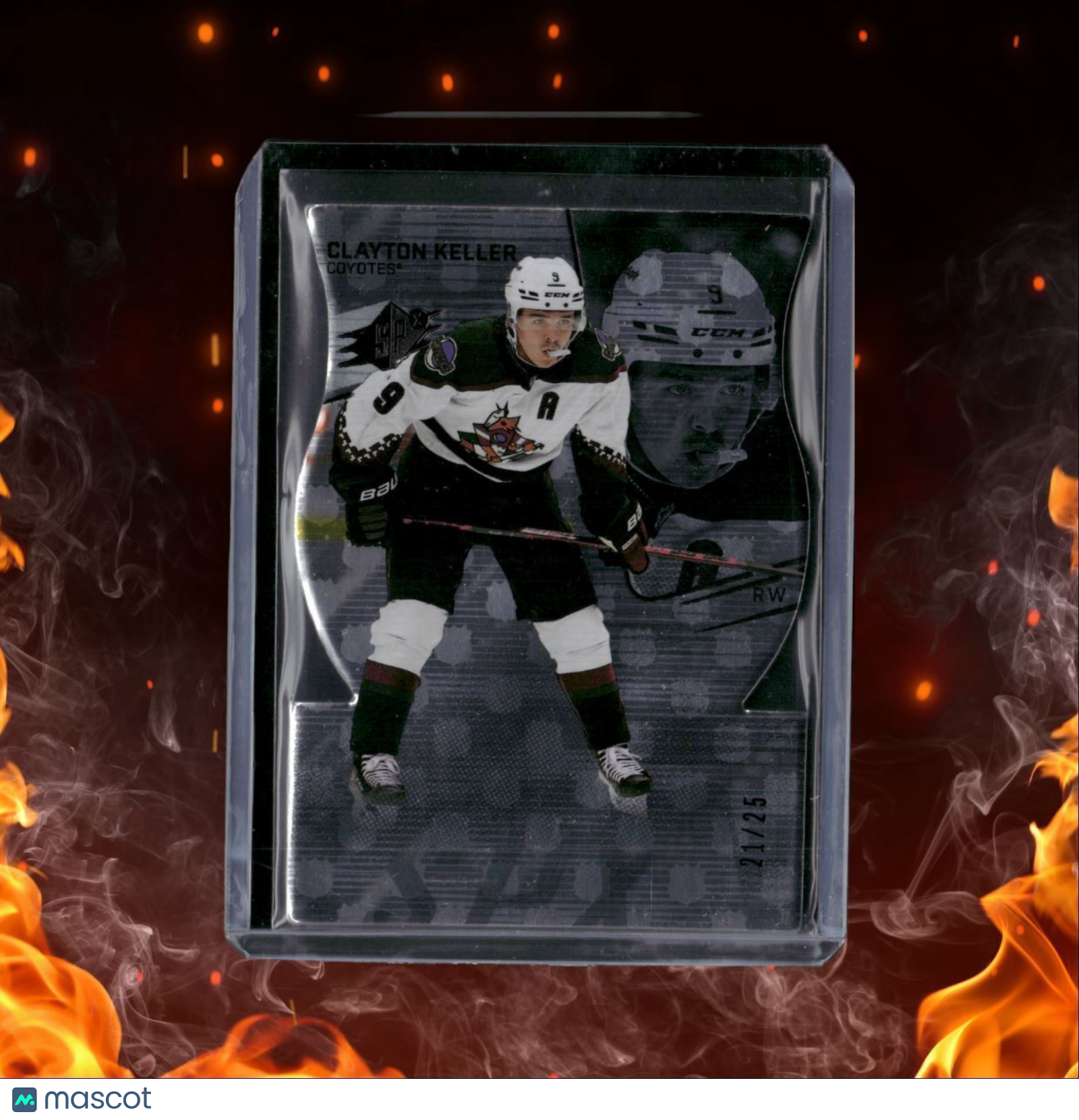 2022-23 Upper Deck SPx Clayton Keller NHL Logo Die-Cut 21/25 #17