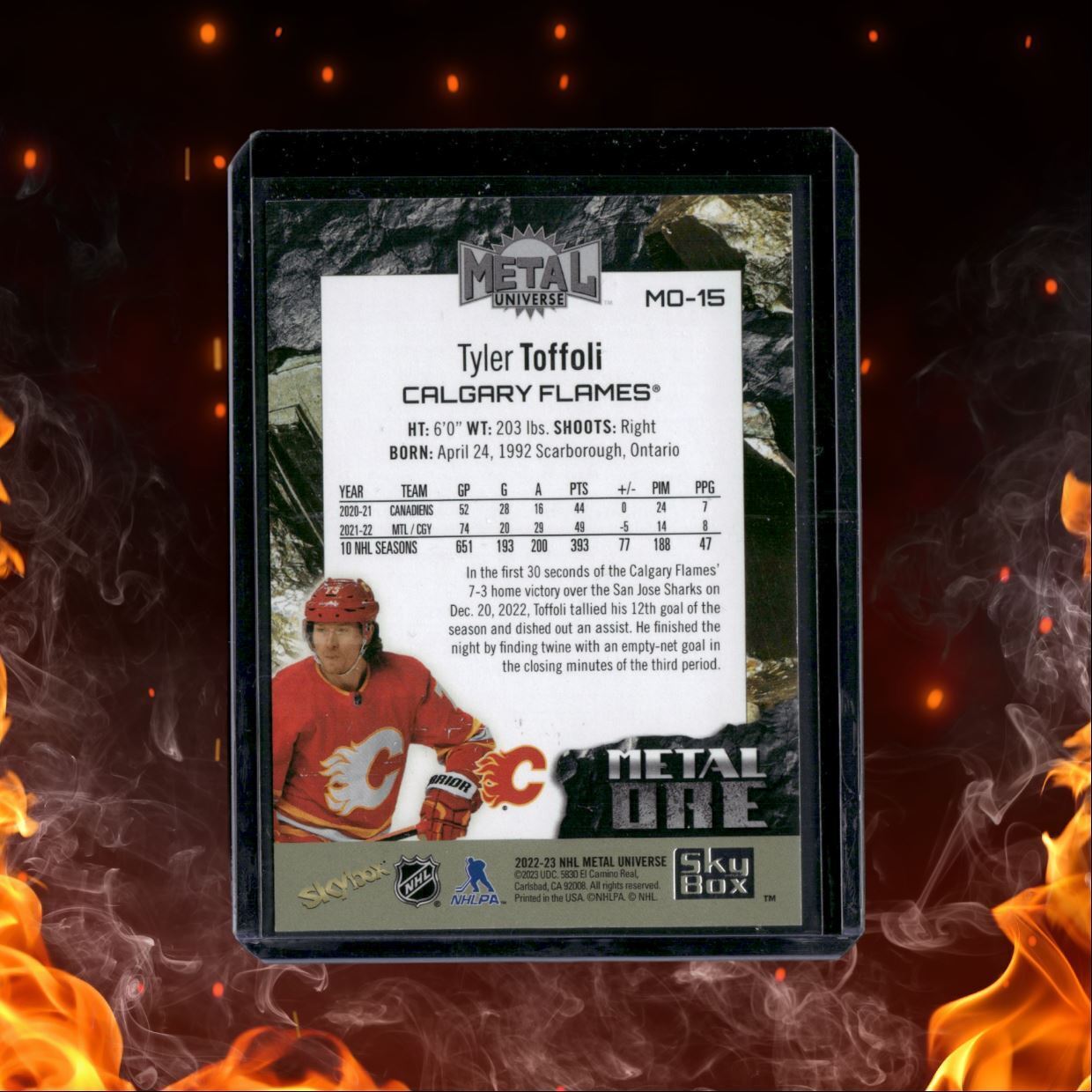 2022-23 SkyBox Metal Universe Metal Ore Gold Tyler Toffoli 22/50 #MO-15