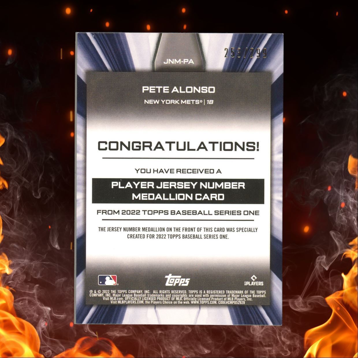2022 Topps Pete Alonso Commemorative Patch #6