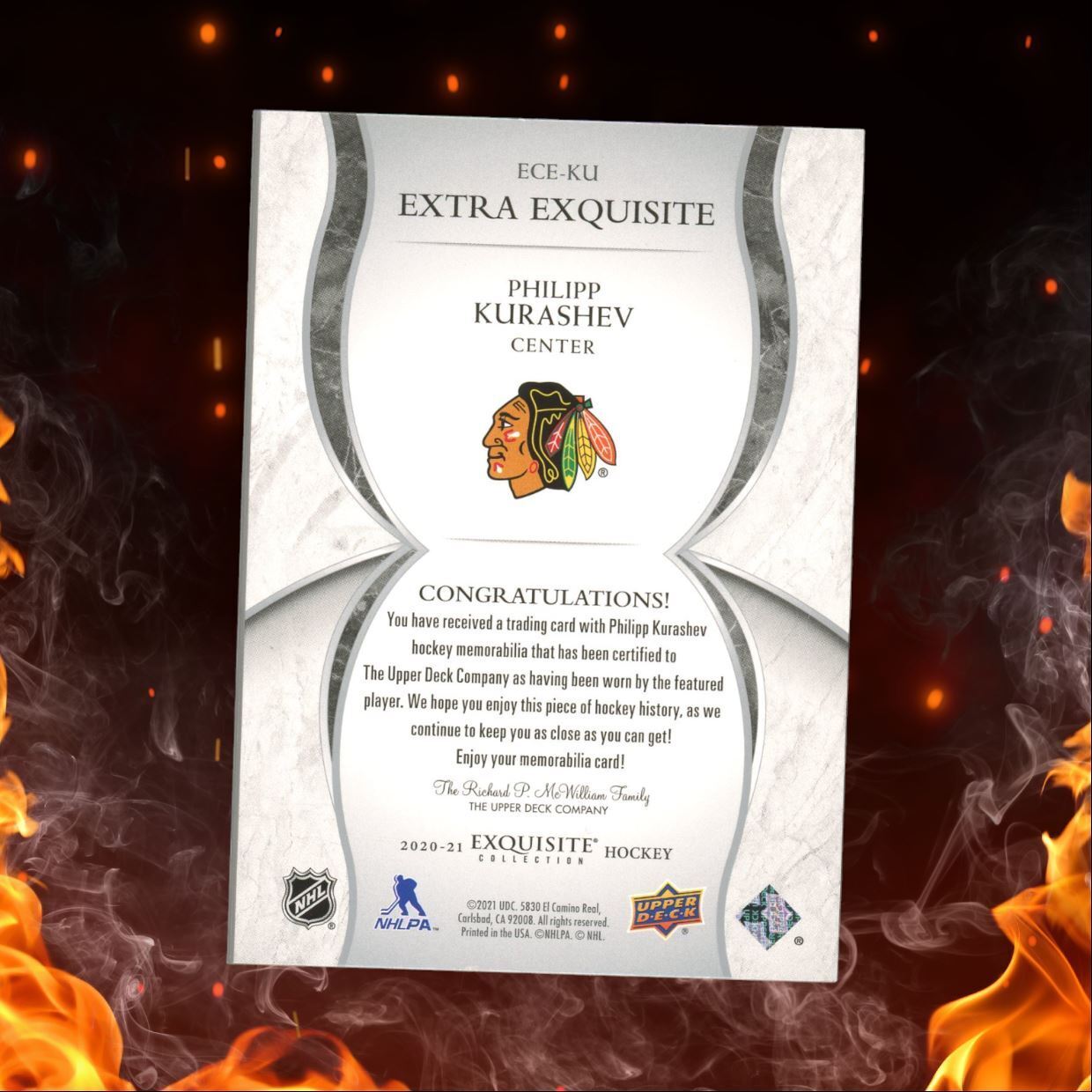 2020-21 UD Exquisite Collection Philipp Kurashev Extra Exquisite Patch 044/149