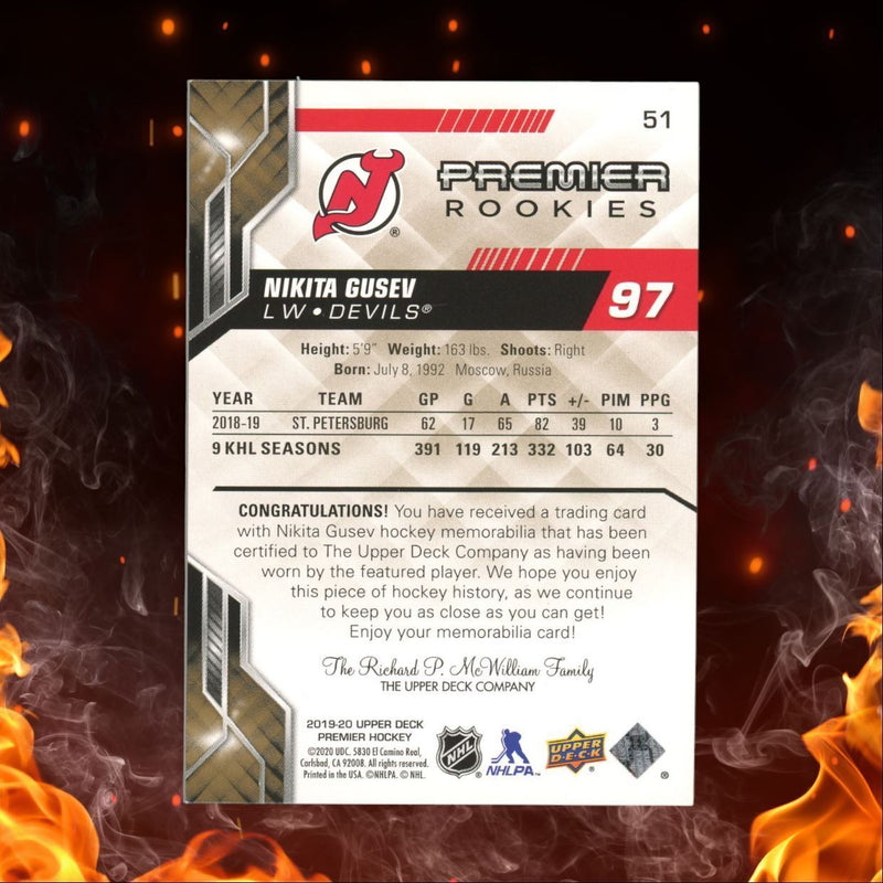2019-20 Upper Deck Premier Jersey Relics Nikita Gusev