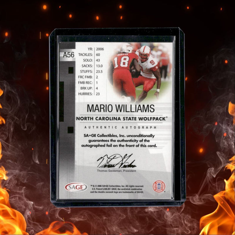 2006 SAGE Mario Williams Gold Level Auto 51/150