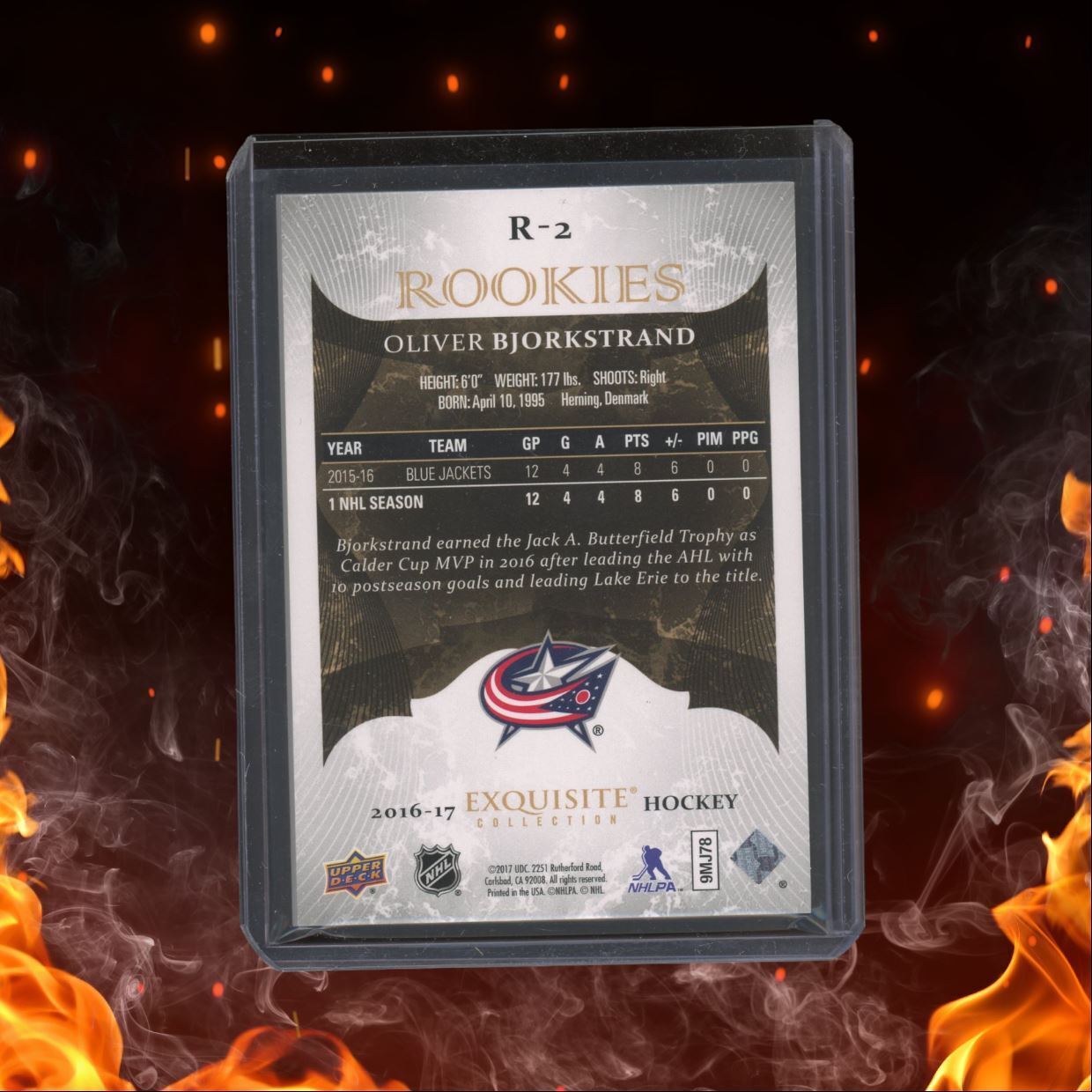 2016-17 Upper Deck Exquisite Collection Oliver Bjorkstrand Rookies 01/28 #R-2