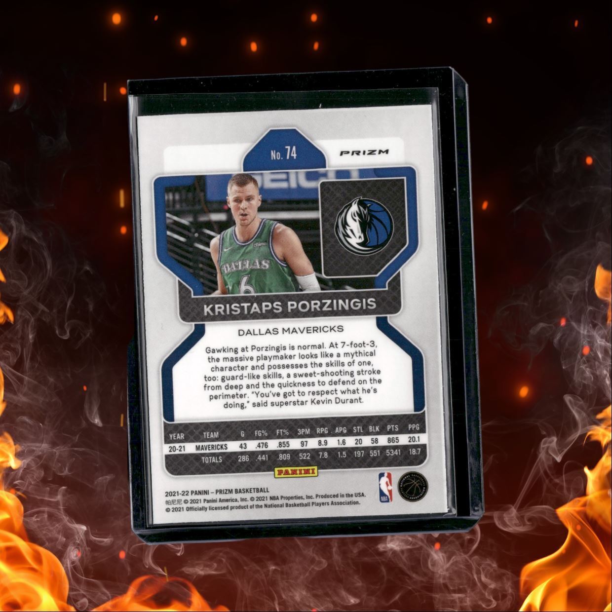 2021-22 Panini Prizm Kristaps Porzingis Ruby Wave Prizm #74