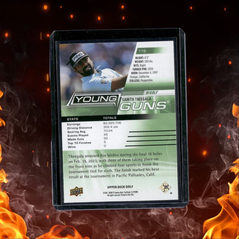 2024 Upper Decdk Golf Sahith Theegala Young Guns Rookie