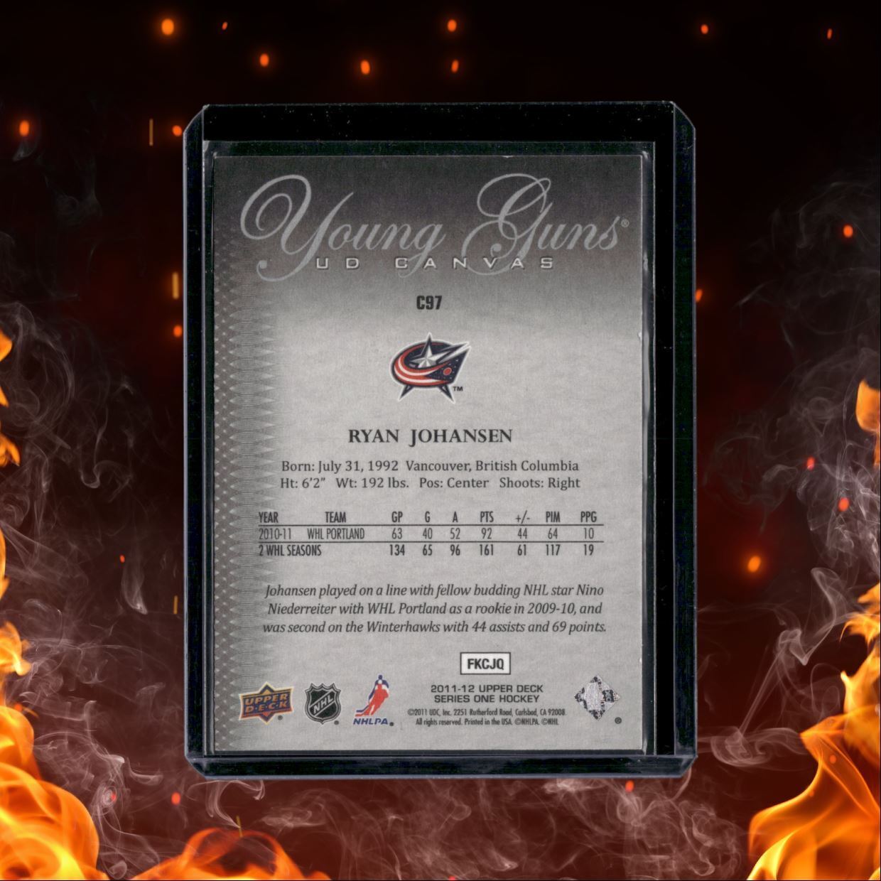 2011-12 Upper Deck UD Canvas Ryan Johansen Young Guns #C97