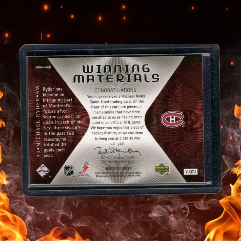 2007-08 Upper Deck SPx Michael Ryder Winning Materials