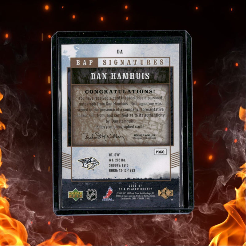 2006-07 Be A Player Signatures Dan Hamhuis Auto