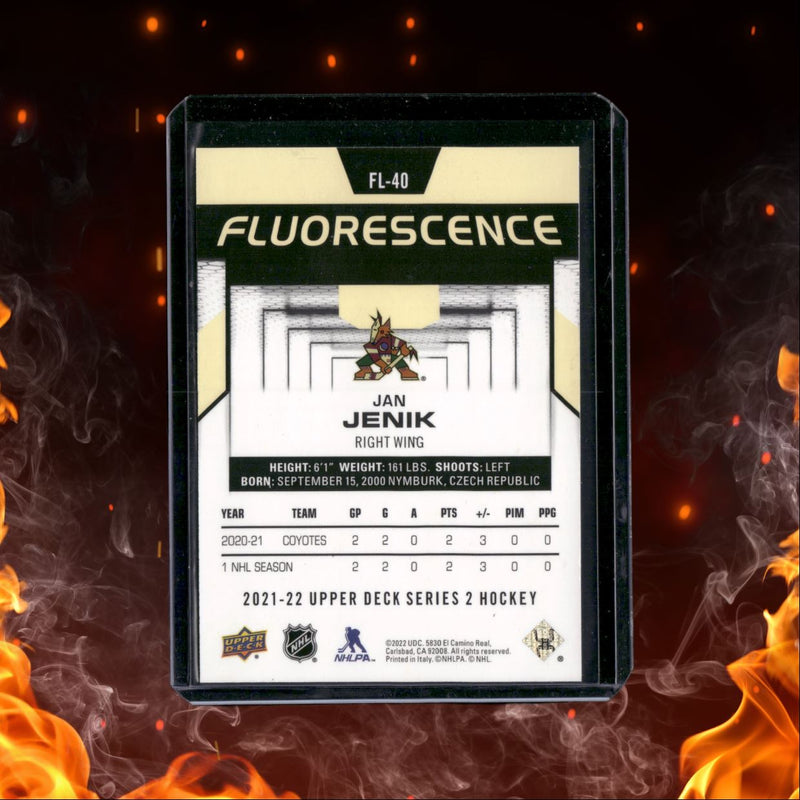 2021-22 Upper Deck Jan Jenik Fluorescence Yellow Rookie 075/150