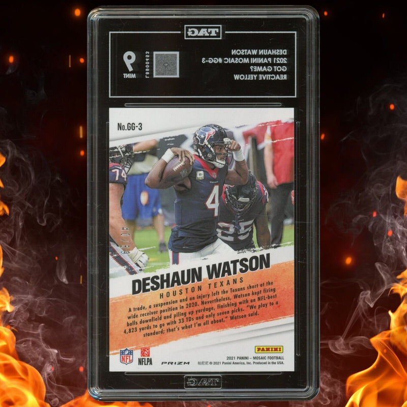 2021 Panini Mosaic DESHAUN WATSON Got Game? /99 Reactive Yellow TAG 9