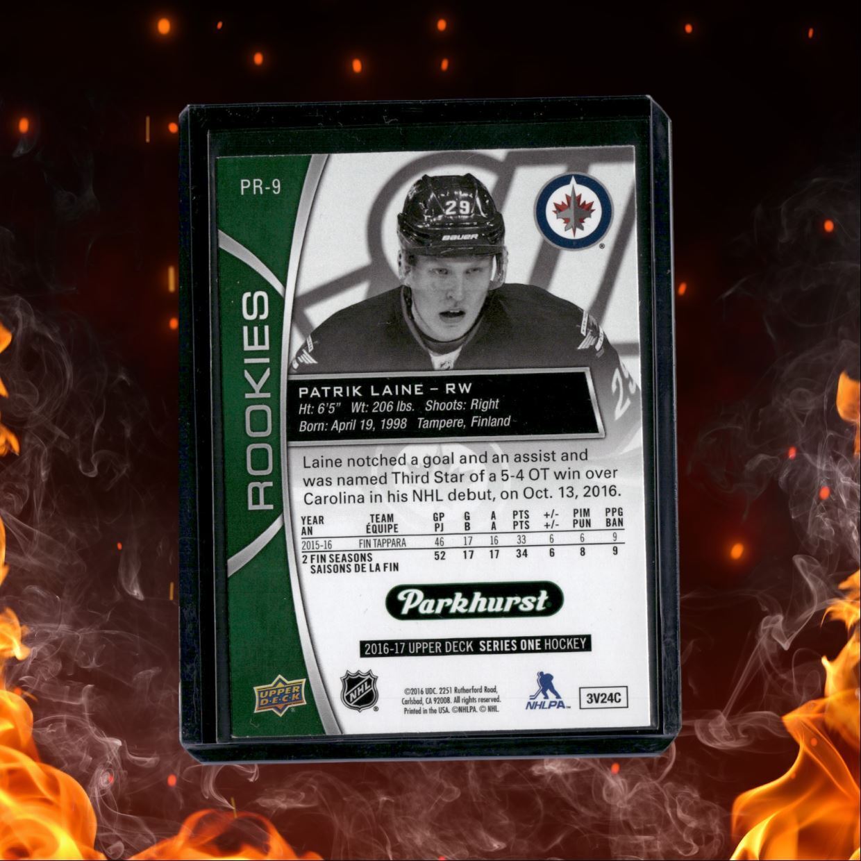 2016-17 Upper Deck Parkhurst Patrik Laine Rookie #PR-9