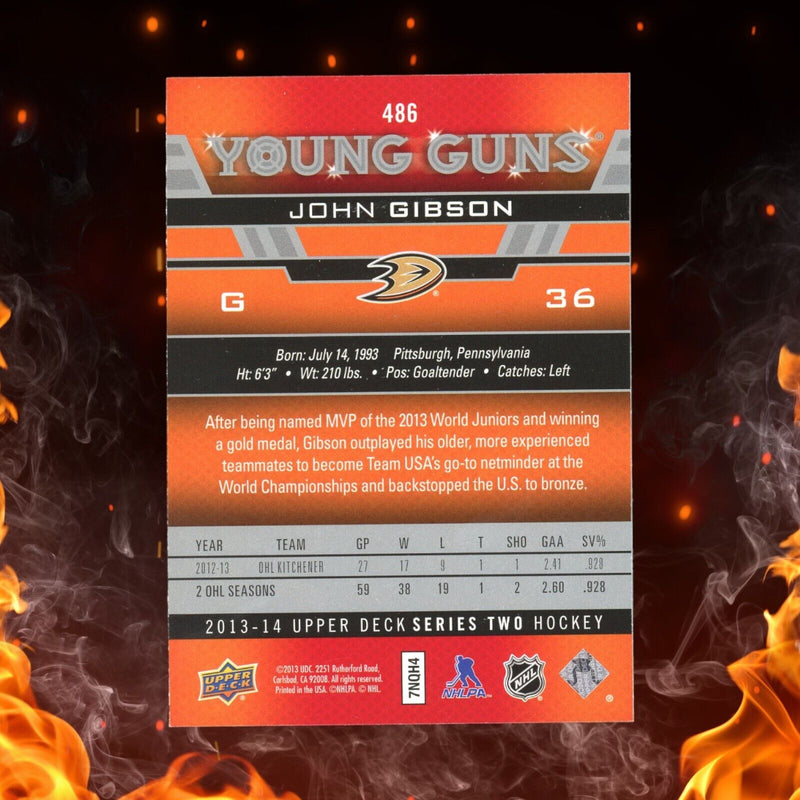 2013-14 Upper Deck JOHN GIBSON Young Guns