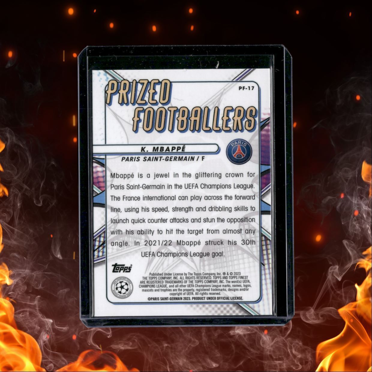 2022 Topps Finest Kylian Mbappe Prized Footballers #PF-17