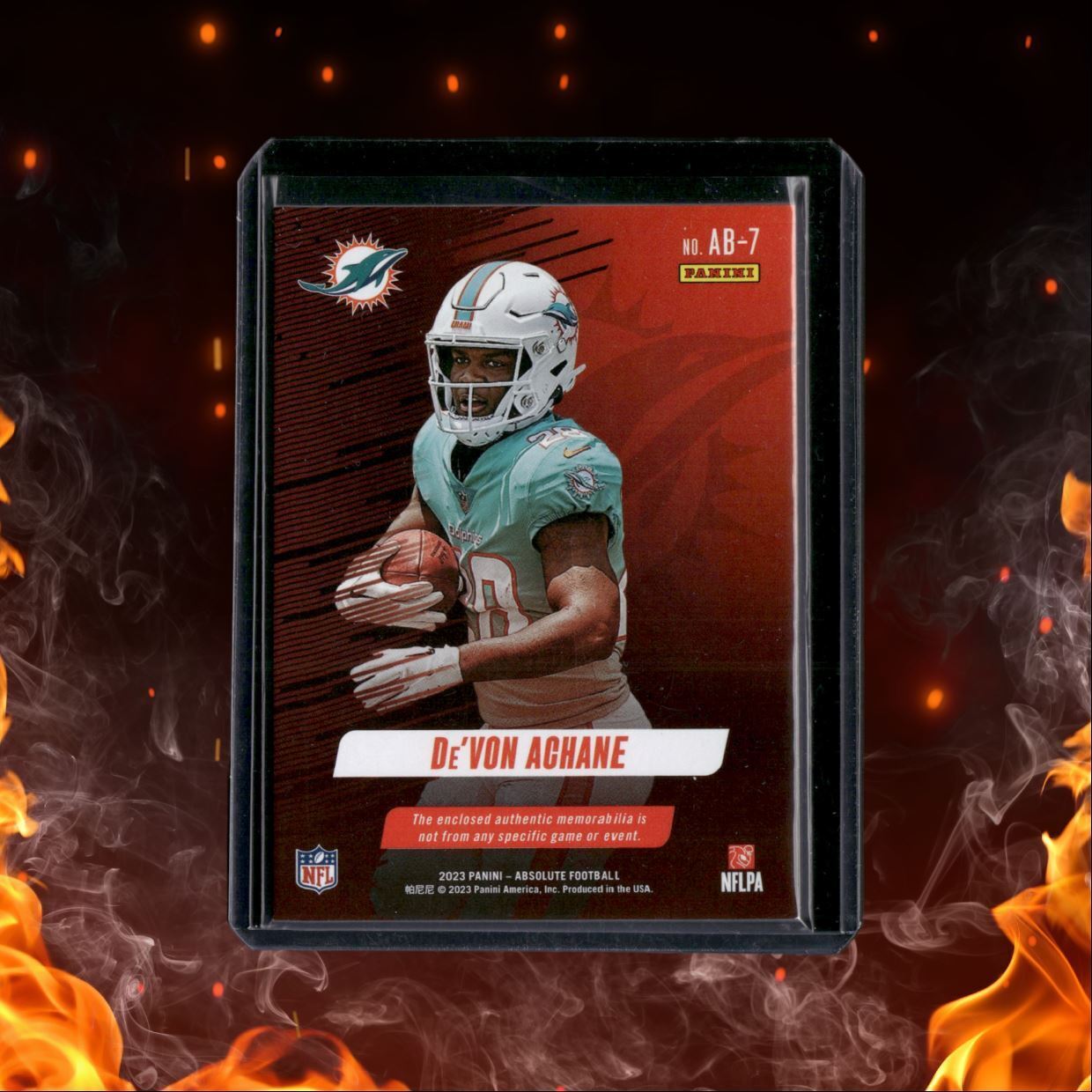 2023 Panini Absolute De'Von Achane Absolute Burners Jersey Rookie #AB-7