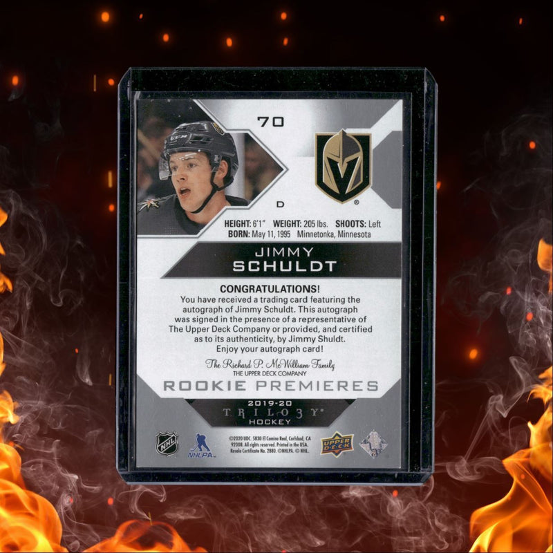2019-20 Upper Deck Trilogy Jimmy Schuldt Premieres Level 1 Rookie Auto 127/399