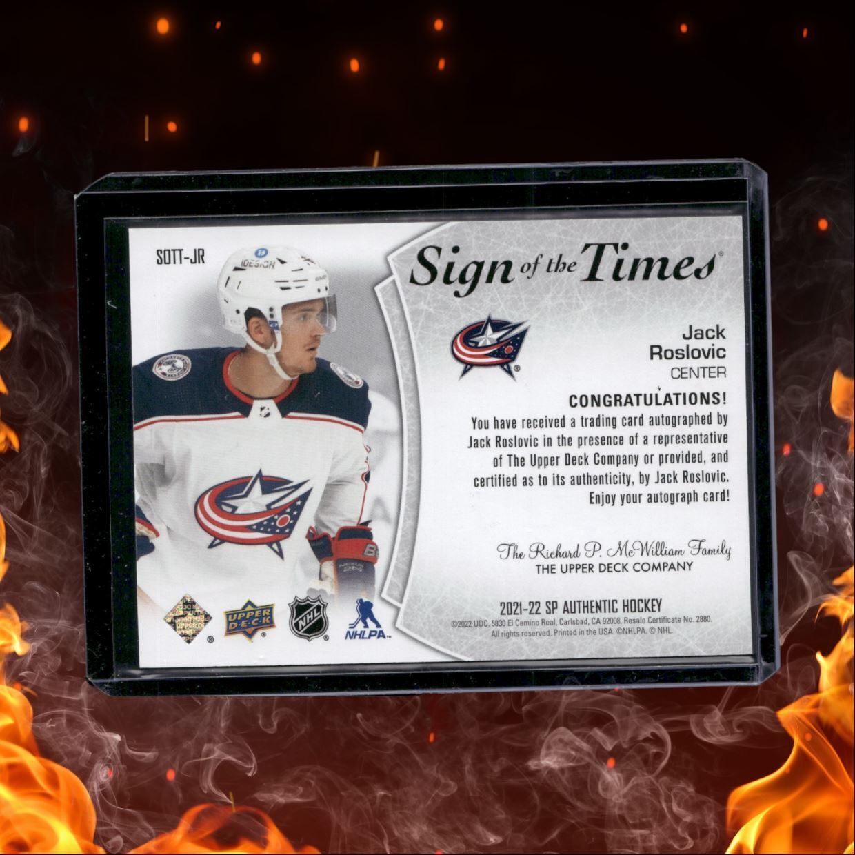 2021-22 Upper Deck SP Authentic Jack Roslovic Sign of the Times Auto #SOTT-JR