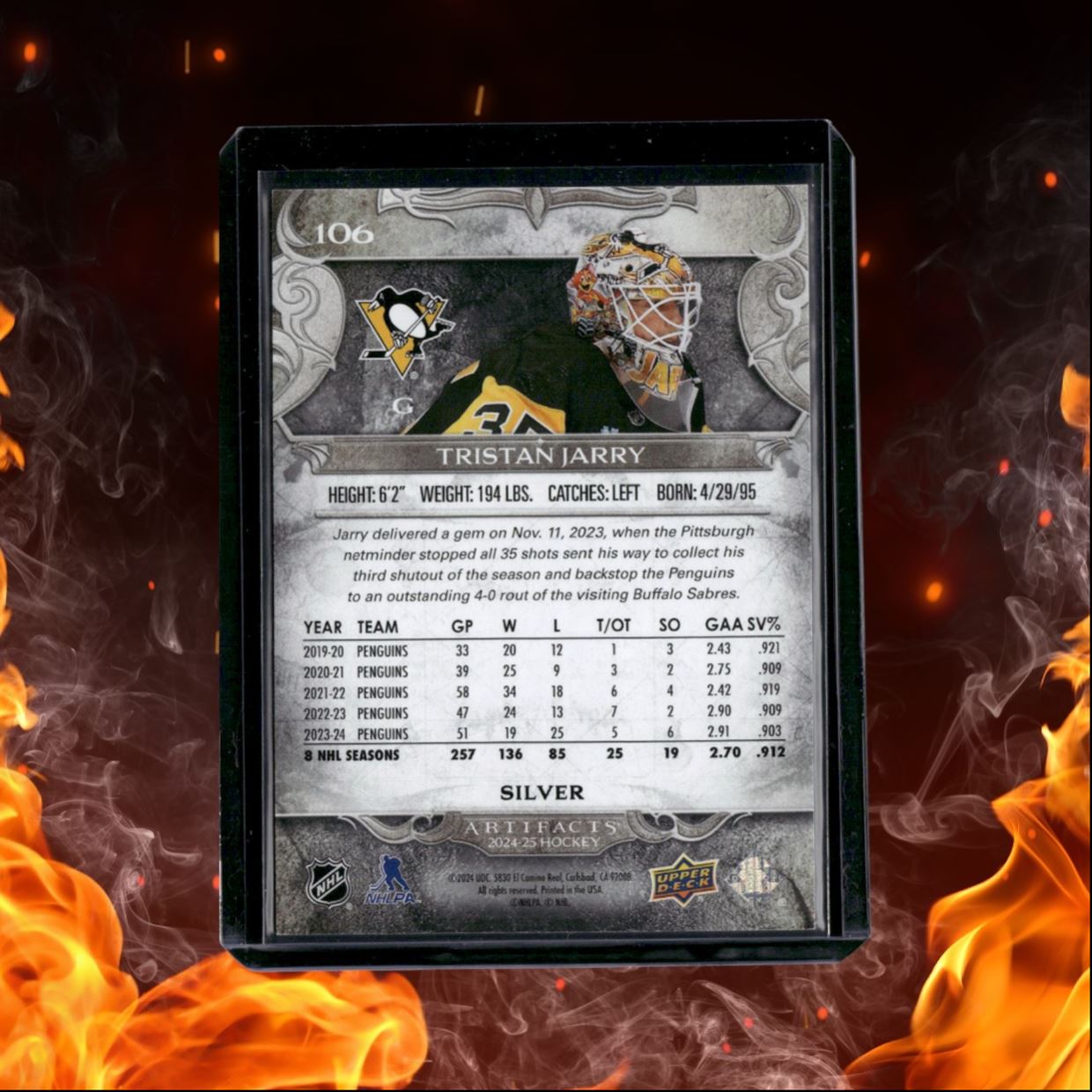 2024-25 Upper Deck Artifacts Tristan Jarry 027/699 #106