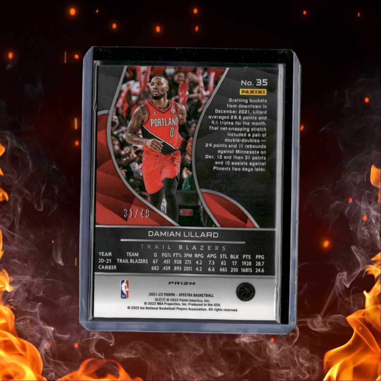 2021-22 Panini Spectra Blue Damian Lillard 31/49 #35