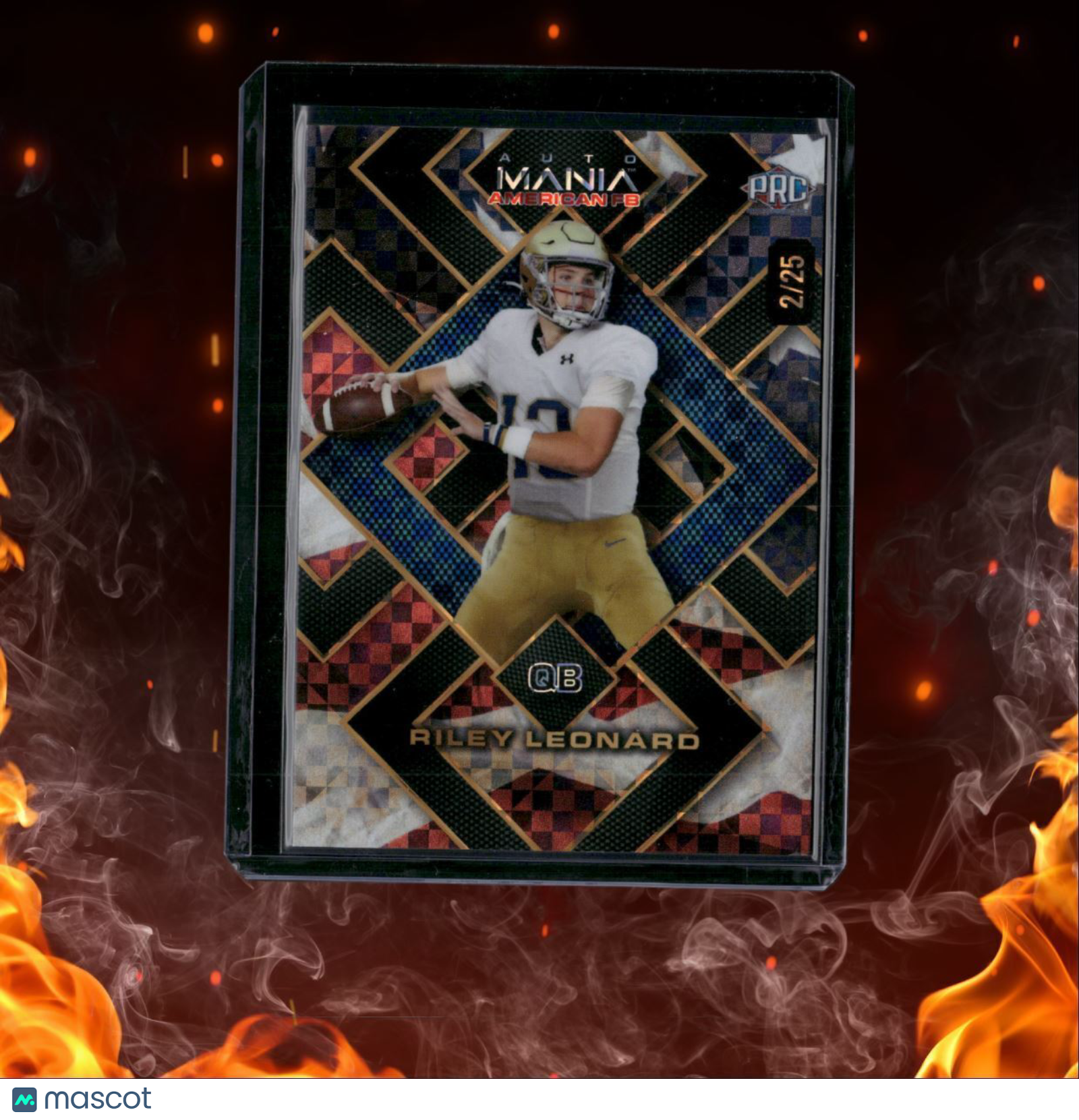 2024 Wild Card Auto Mania American FB Riley Leonard Holo-Lux Mosaic Rookie 02/25