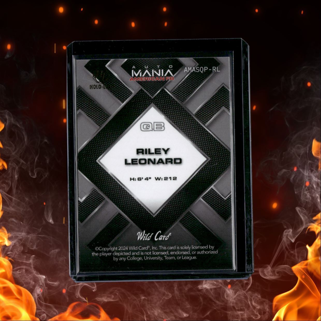 2024 Wild Card Auto Mania American FB Riley Leonard Holo-Lux Mosaic Rookie 02/25