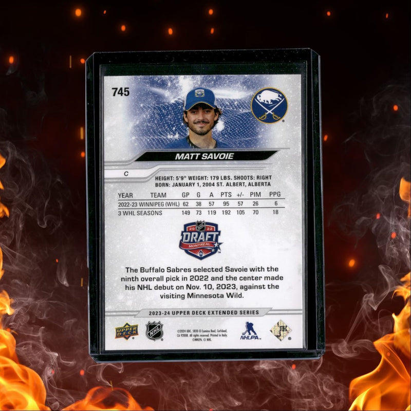 2023-24 Upper Deck Matt Savoie 1st Round Draft Rookie