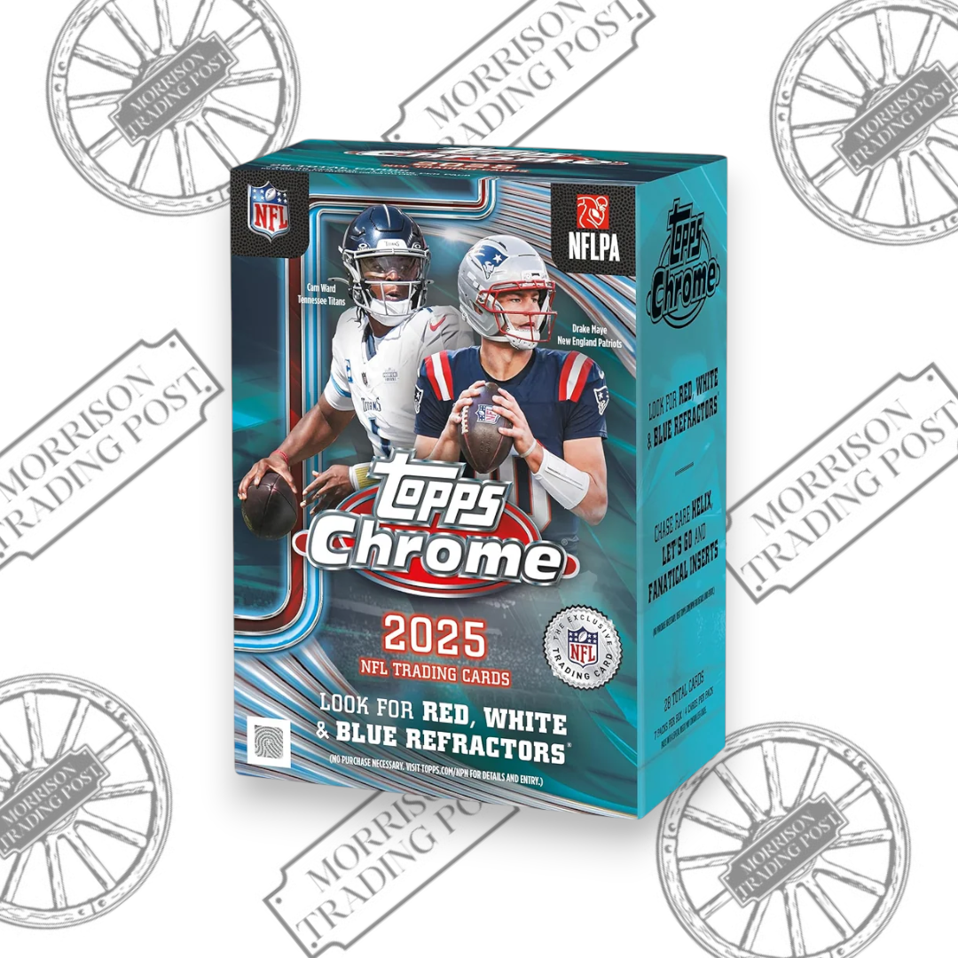 2025 Topps Chrome Football Blaster Box — front of sealed box